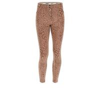 FREDDY - Pantaloni WR.up® Vita Alta in Cotone Stampato Animalier, Donna, Rosa, Small