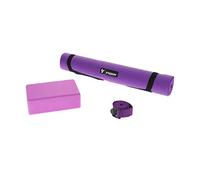 FREDDY - Set Yoga Con Materassino, Cinghia E Blocco, Donna, Bordeaux, Unica