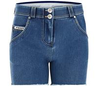 FREDDY - Shorts Push Up WR.up® Sfrangiati Vita Regular in Denim Navetta Ecologico, Denim Chiaro, Extra Small