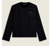 Freddy Slounge Felpa Girocollo Lavorazione Treccia Nera Donna F25WVESTA N