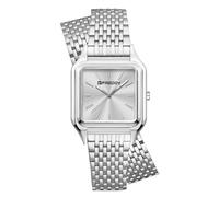 FREDDY Snake Orologio Donna con Cassa Quadrata 27 mm,Quadrante SILVER Bracciale in Acciaio, Design Essenziale