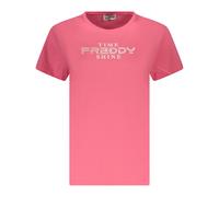 Freddy T-shirt Comfort Fit con Logo e Slogan "Time Shine" Pink Lemonade Donna Extra Large