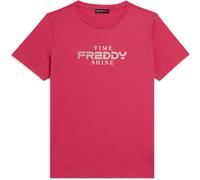 Freddy T-shirt Comfort Fit con Logo e Slogan "Time Shine" Pink Lemonade Donna Medium