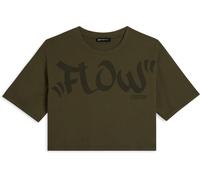 Freddy T-shirt cropped con stampa Flow centrale Ivy Green Donna Xxs