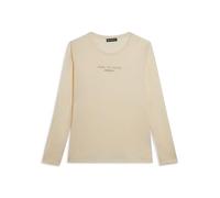 FREDDY T-Shirt Donna Maniche Lunghe in Supima, Banda Logata Spalle e Fondo Dritto