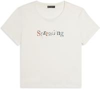 Freddy T-shirt in cotone Supima con stampa Spreading Love Bianco Donna Extra Small