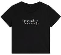 Freddy T-shirt in cotone Supima con stampa Spreading Love Nero Donna Extra Small