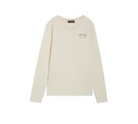 FREDDY - T-Shirt Manica Lunga con Piccola Stampa College Glitter, Donna, Bianco, Extra Large