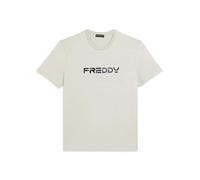 FREDDY T-Shirt Uomo Cotone con Logo Sfumato al Centro, Girocollo e Vestibilit Regular