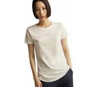 FREDDY - T-Shirt in Jersey Modal con Strass E Taglio Arrotondato, Donna, Bianco, Medium