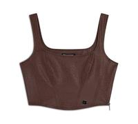 FREDDY - Top Corto A Bustier In Similpelle Stampa Animalier Lucida, Donna, Marrone, Small