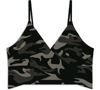 Freddy Top cropped fantasia camo con incroci frontali Marrone-Mimetico Donna Extra Small