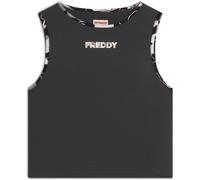 Freddy Top sportivo in tessuto tecnico con logo bronzo Black-All Flow Green+Bronze Donna Medium