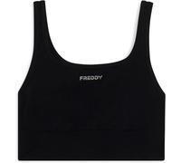 Freddy Top sportivo seamless supporto medio con inserti a costine Nero Donna Medium/Large