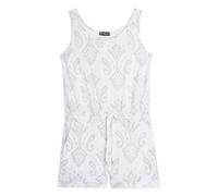 FREDDY - Tuta corta in tessuto a maglia floreale con top senza maniche, bianco, M