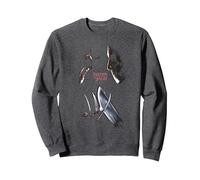 Freddy vs Jason Face off Felpa, Unisex per Adulti, Grigio Scuro, S