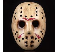 Freddy vs Jason Hockey Cosplay Maschera Resina Halloween Dance Party Costume Maschera Puntelli (Beige)