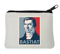 Frédéric Bastiat Pop Art Poster Art neoprene portamonete 10 x 11 cm bianco