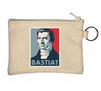 Frédéric Bastiat Pop Art Poster Art Portachiavi Portamonete Beige