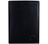 Frédéric & Johns® - Portafoglio in vera pelle di vacchetta molto pratica -Portadocumenti da viaggio in pelle porta passaporto - 22 scomparti per carte - uomo o donna (Nero)