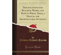 Frederic Richar Specifications for Building Works, and how to (Copertina rigida)