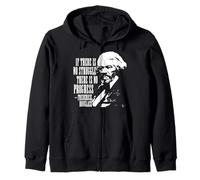 Frederick Douglas citazione di progresso e lotta Felpa con Cappuccio