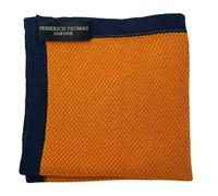 Frederick Thomas Arancione Maglia Tasca Quadrato con Blu Navy Scuro Bordatura