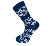 Frederick Thomas Blu Navy Calzini da Uomo con Bianco Arcobaleno