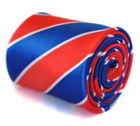 Frederick Thomas Blu Rosso e Bianco Barbiere Righe Cravatta da Uomo FT2063