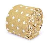 Frederick Thomas Cotone Firmato Uomo Cravatta - Beige Marrone - a Pois