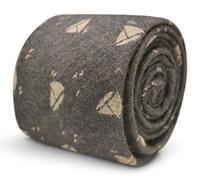 Frederick Thomas Cotone Firmato Uomo Cravatta - Grigio & Beige Tan Nautico Barca
