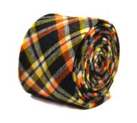 Frederick Thomas Cotone Firmato Uomo Cravatta - Scuro Blu Navy Giallo Arancione