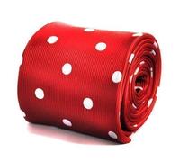 Frederick Thomas Design da Uomo Cravatta - Luminoso Rosso - a Pois Pallini Nozze
