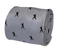 Frederick Thomas Designer Bianco Avorio Uomo Cravatta Con Baseball Sagoma Quirky