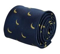 Frederick Thomas Designer Blu Navy Cravatta Con Giallo Banana Bizzarro Frutta