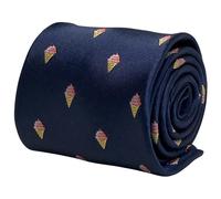 Frederick Thomas Designer Cravatta da Uomo Navy Blu Scuro Con Gelato Bizzarro