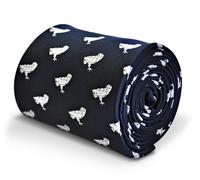 Frederick Thomas Designer Cravatta da Uomo - Scuro Blu - Ricamato Barbagianni