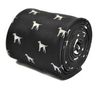 Frederick Thomas Designer Cravatta da Uomo - Nero - Cane Benefici Salute Mentale