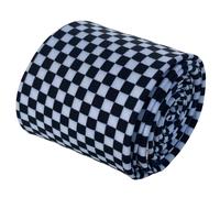 Frederick Thomas Cotone Firmato Uomo Cravatta Bianco e Nero Check-Ered 1960s Mod