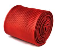 Frederick Thomas Designer Cravatta da Uomo - Rosso Brillante - Tinta Unita Mano