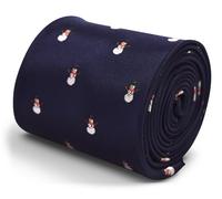 Frederick Thomas Designer Uomo Cravatta - Scuro Blu Navy - Natale Pupazzo di