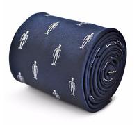 Frederick Thomas Designer Uomo Cravatta - Scuro Blu - Halloween Scheletro Stampa