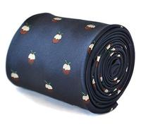 Frederick Thomas Designer Cravatta da Uomo - Scuro Blu Navy - Natale Pudding
