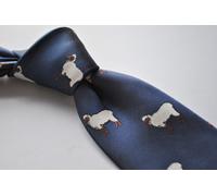 Frederick Thomas Designer Uomo Cravatta - Scuro Blu Navy - Ricamato Pecora