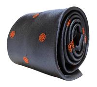 Frederick Thomas Designer Cravatta da Uomo - Scuro Blu Navy - Rosso Coccinella