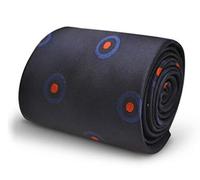 Frederick Thomas Designer Cravatta da Uomo - Scuro Blu - Ricamato Bersaglio