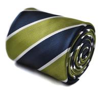 Frederick Thomas Designer Cravatta da Uomo - Scuro Blu & Verde Oliva - Repp a