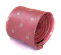 Frederick Thomas Designer Cravatta da Uomo - Scuro / Dusty Rosa - a Pois