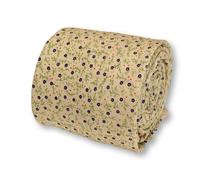 Frederick Thomas Designer Crema Uomo Cotone Cravatta Con Blu Fiore Ditsy Stampa