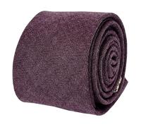 Frederick Thomas Designer Granata Rosso a Spina di Pesce Cotone Cravatta da Uomo